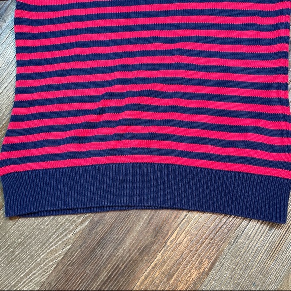 Ralph Lauren Sweater Striped Gold Buttons Nautical Crest Red Navy Blue Sz L - Picture 8 of 10